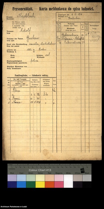 Obraz 3 z jednostki "[Spis ludności Łodzi] Knobloch - Kobyłecki"