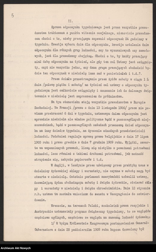 image.from.unit.number "Wyznania niechrześcijańskie (korespondencja w sprawie zachowania świąt żydowskich oraz otwarcia "Bożnicy Krawieckiej" w Pińsku)"