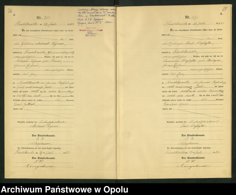 image.from.unit.number "Geburts-Neben-Register Standesamts Roschkowitz pro 1886"