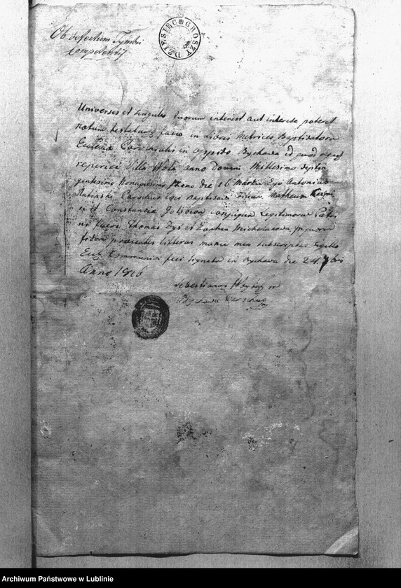 Obraz z jednostki "Alegaty do ksiąg urodzeń, zapowiedzi, małżeństw i zgonów z 1816 roku"