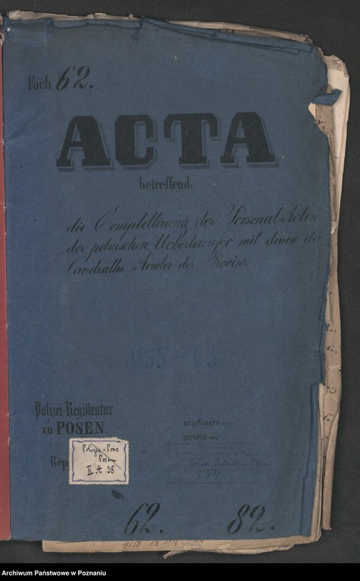 Obraz 2 z jednostki "A. betr. die Komplettierung der Personal-Akten der polnischen Überläufer mit denen der Landrats-Ämter der Provinz"