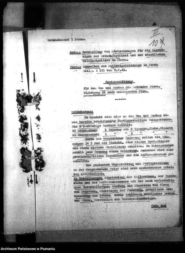 Obraz 14 z jednostki "Schaffung von Mietwohnungen für die Ordnungspolizei und Kriminalpolizei. Allgemein"