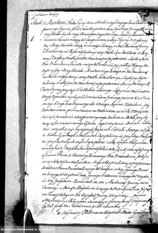image.from.unit.number "Akta Zaślubionych Gminy Mirosławskiey na Rok 1822"