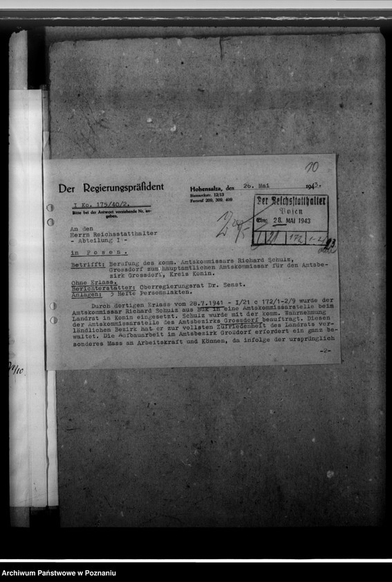 Obraz 14 z jednostki "Schulz, Richard - komisarz obwodowy"