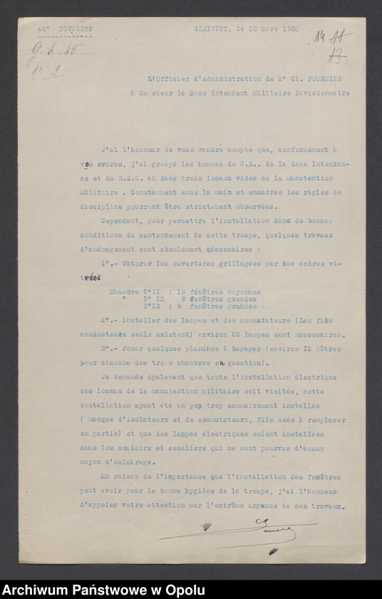 Obraz 14 z jednostki "Tabelau Recapitula et Etats de Previsions de Depenses Casernement  /Zestawienie wydatków na zakwaterowanie wojsk, remonty, sprzęt kwaterunkowy/ III. 1920"