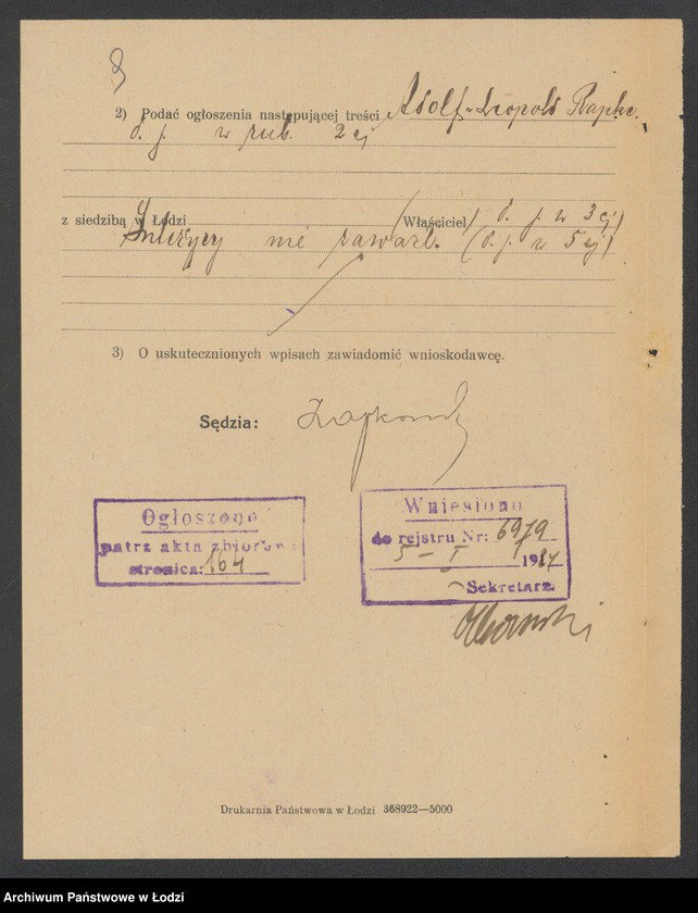 Obraz 11 z jednostki "Adolf Leopold Rapke – młyn elektryczny"