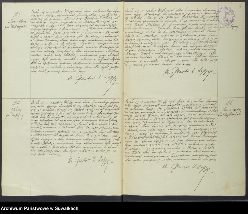 Obraz 4 z jednostki "Duplikat aktów urodzenia, ślubu i zejścia parafii Ewangelicko-Augsburskiej w Wiżajnach za rok 1920."