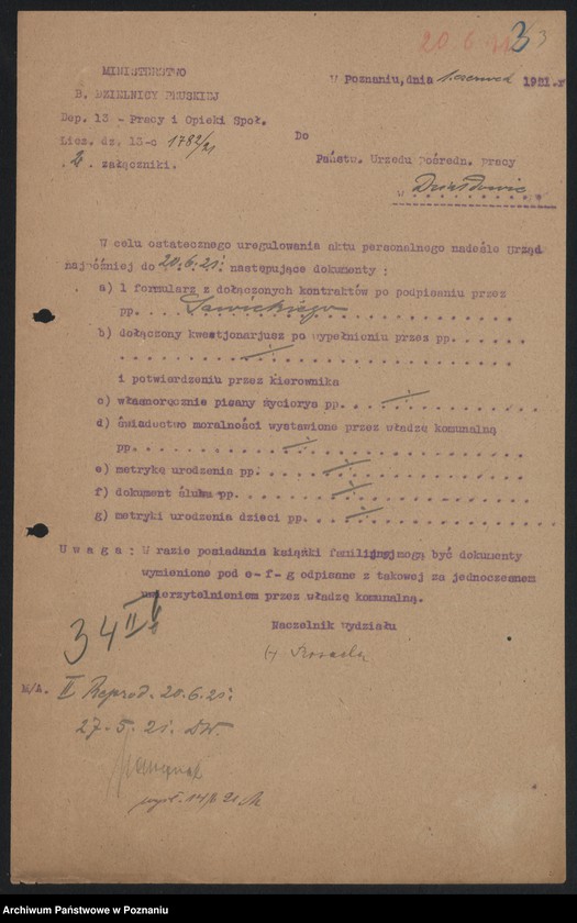 Obraz 5 z jednostki "[Sprawy osobowe Urzędu Pośrednictwa Pracy w Działdowie]"