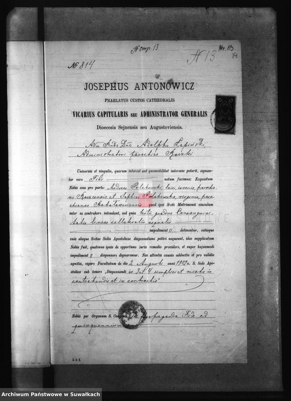 Obraz 18 z jednostki "Dokumenty k aktom o brakosočetaršichsja po prichodu Bakalažewo v 1904 godu"