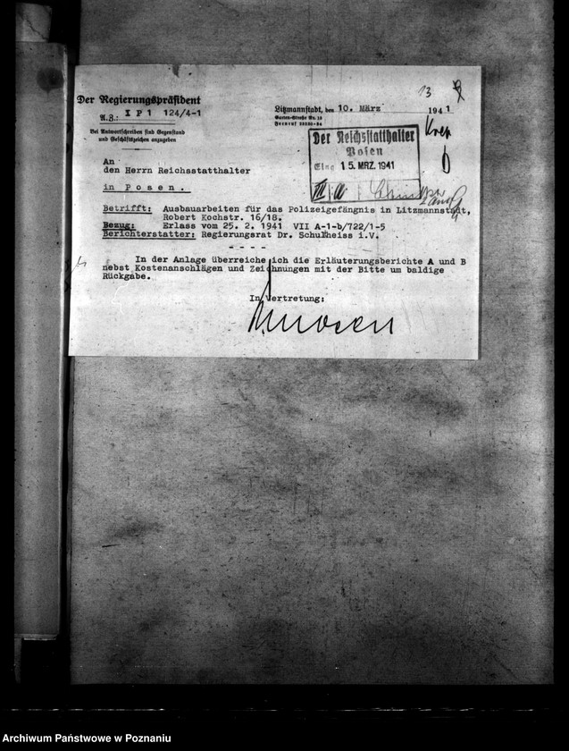 Obraz 20 z jednostki "Polizeigefängnis - Robert- Koch- Strasse, Litzmannstadt (Łódź)"