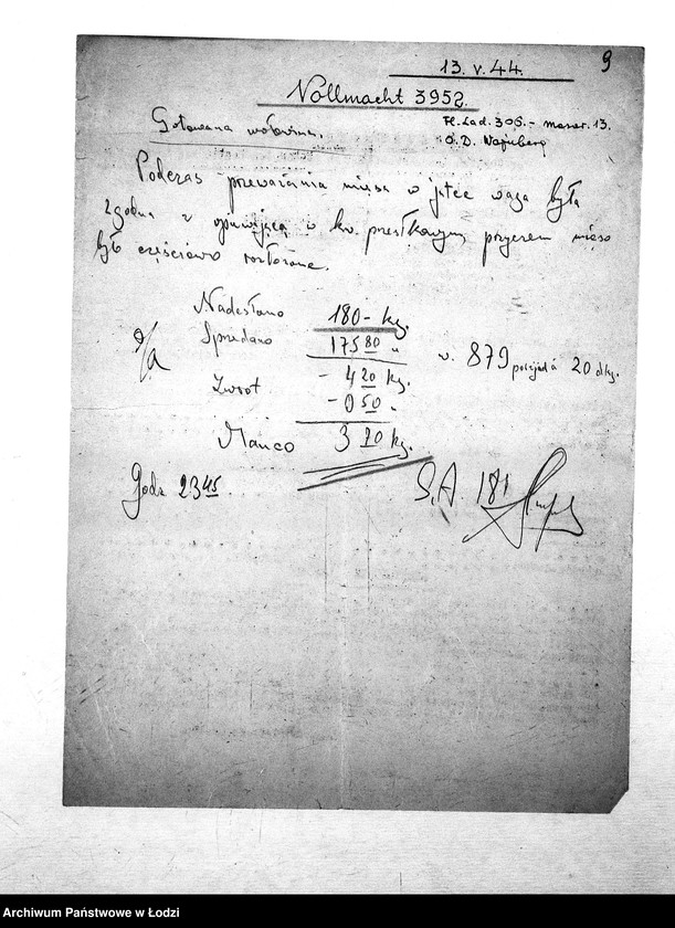 Obraz 12 z jednostki "[Protokoły kontroli przeprowadzonych w masarni nr 306]"