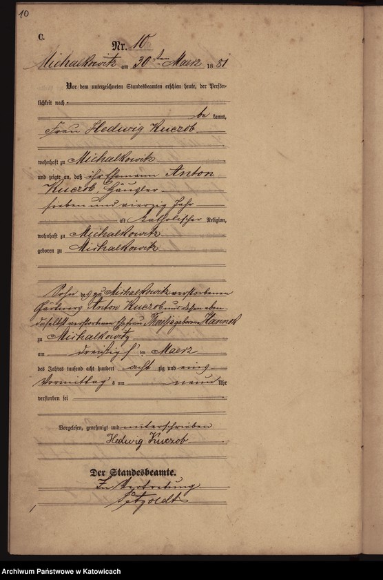 Obraz 13 z jednostki "[Księga zgonów za rok 1881, nr 1-52]"