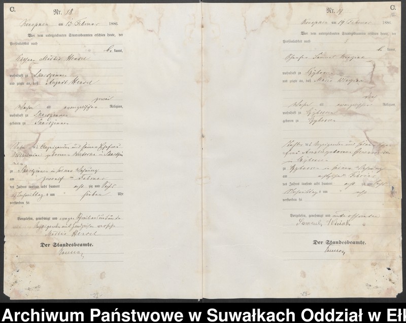 image.from.unit.number "Sterbe-Haupt-Register des Königlichen Preussischen Standes-Amtes Belzonzen Kreis Johannisburg"