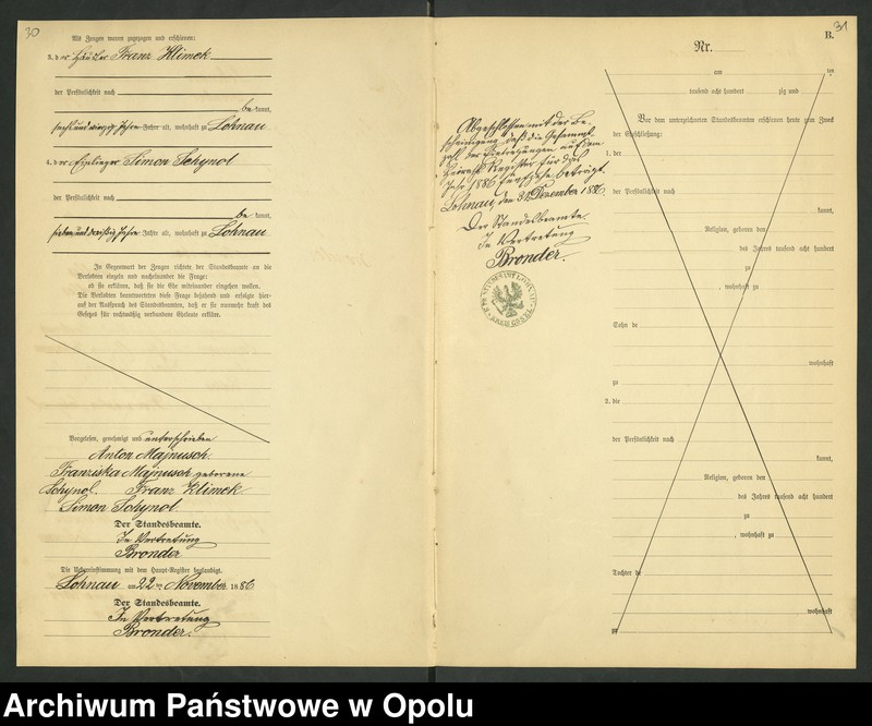 image.from.unit.number "Urząd Stanu Cywilnego Łany Księga małżeństw rok 1886-89"