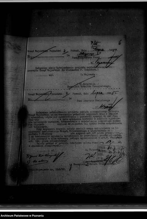 Obraz 10 z jednostki "Zatwierdzenie zakładu przemysłowego /urządzenia dźwigu/ Bystrzyckiego w Orzechowie Zjednoczone Fabryki Przeróbki Drzewa"