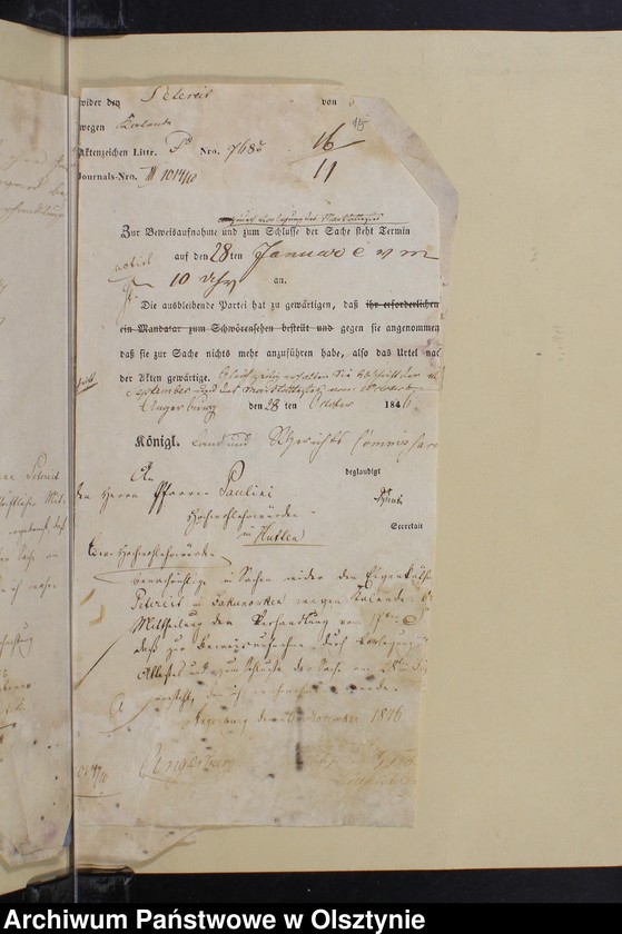 image.from.unit.number "Schreiben d.Justizamt 1787 J. Sache des Carl Gustav Blaseo 1829 Prozess-Sachen des Pfarrers Paulini 1845-1847. Beschluss in die Personaldezem- Sache 1871"