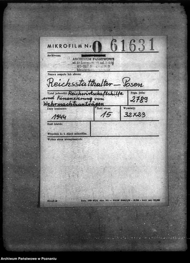 Obraz 2 z jednostki "Reichswirtschaftshilfe und Finanzierung von Wehrmachtsanträgen"