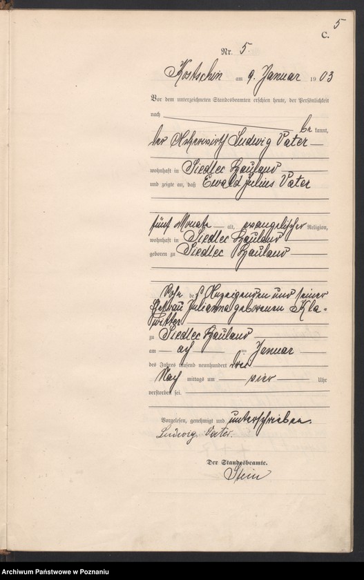 Obraz 8 z jednostki "Sterbe-Haupt-Register"