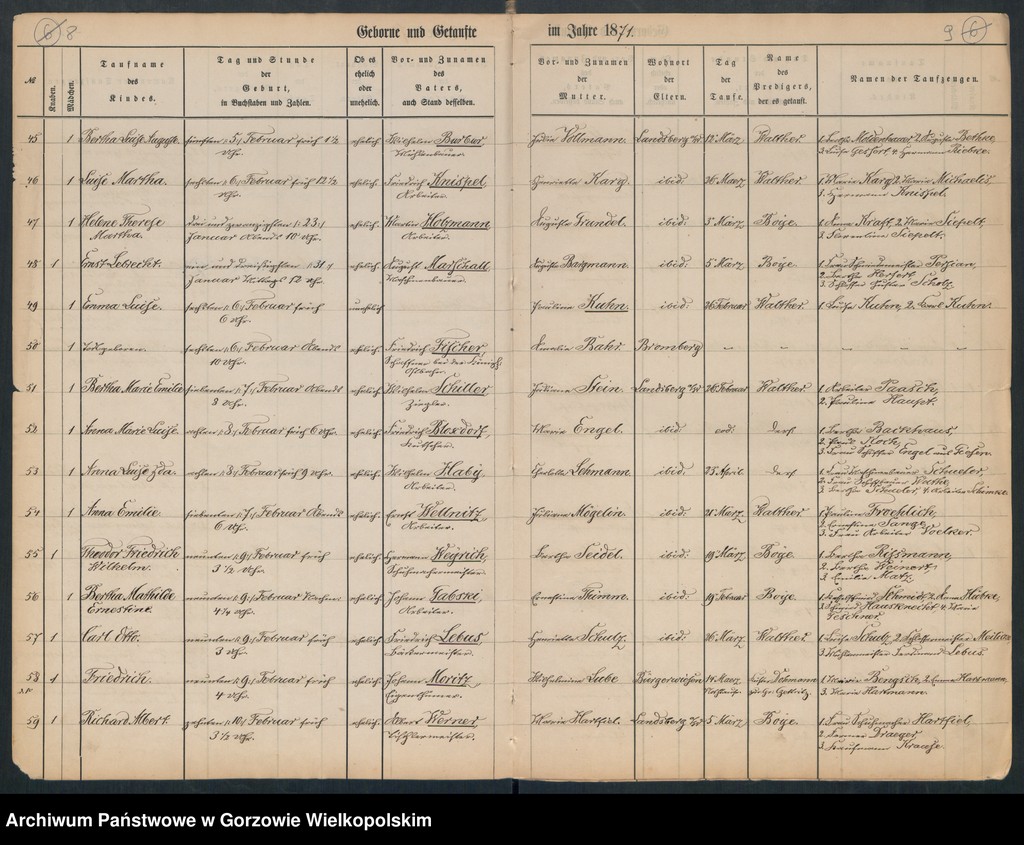 image.from.unit.number "Duplikate der Hauptkirche zu Landsberg an der Warthe (zawiera też księgę zgonów Konkordien, reformirte und Militair Kirchen Gemeinde z 1871 r.)"