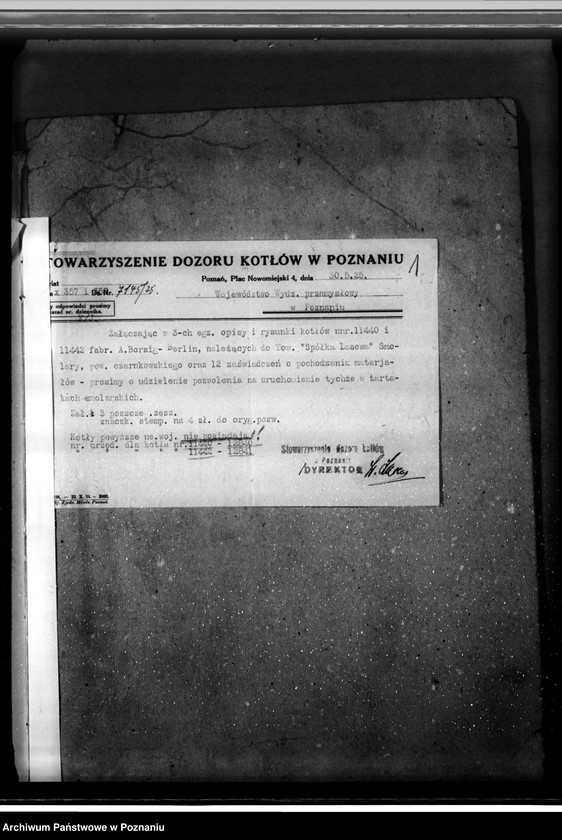 Obraz 5 z jednostki "Tartaki Spółki Lasowej w Smolarach pow. czarnkowski kocioł parowy nr woj. 2640"