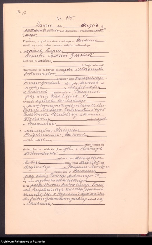 Obraz 18 z jednostki "Księga miejscowa małżeństw tom IV [Rejestr główny małżeństw]"