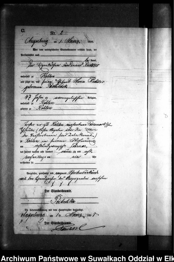 image.from.unit.number "Sterbe-Neben-Register des Preussischen Standes-Amtes Kehlen Kreis Angerburg"