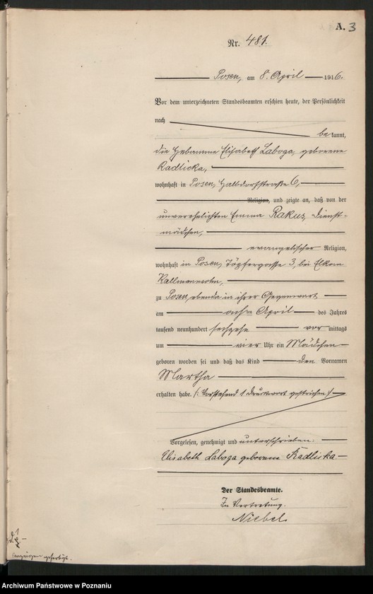 Obraz 5 z jednostki "Księga miejscowa urodzeń tom II [Rejestr główny urodzeń]"