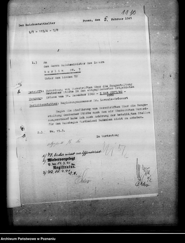 Obraz 16 z jednostki "Verordnung von Vorschriften über die Neugestaltung deutscher Städte in den eingegliederten Ostgebieten"