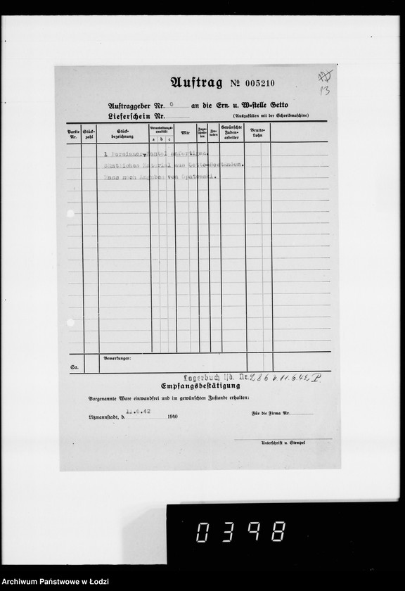 Obraz 17 z jednostki "Kürschnerei. [Zamówienia, rachunki i świadectwa dostaw]"