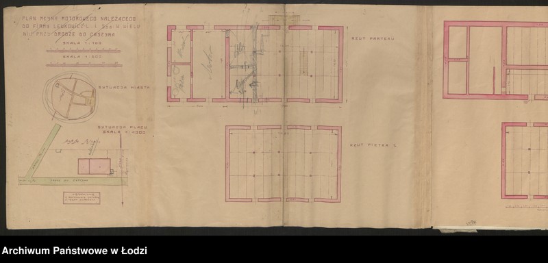 Obraz 3 z jednostki "Plan młyna motorowego należącego do firmy Lewkowicz L. i Spółka w Wieluniu przy drodze do Caszyna, Wieluń 1927"