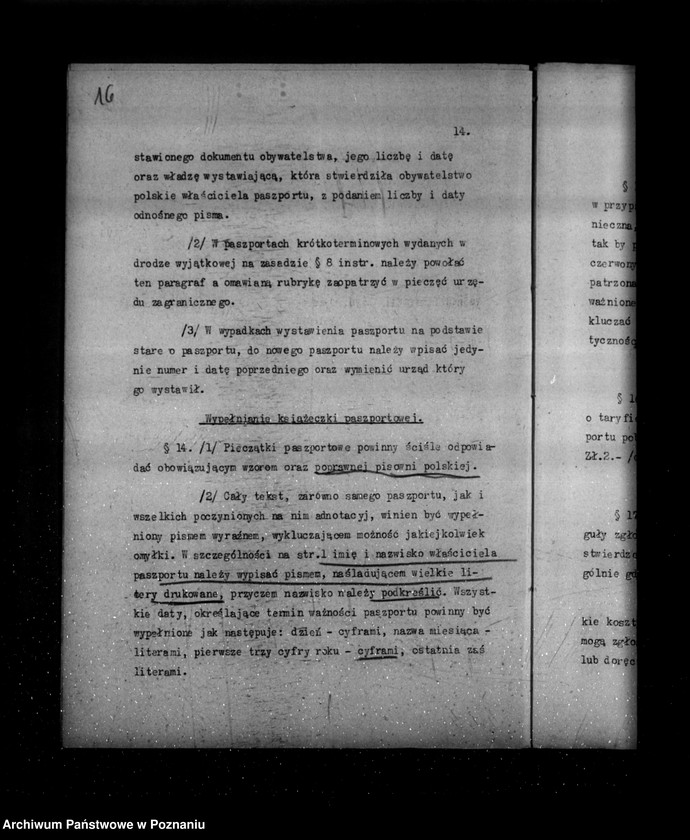 Obraz 20 z jednostki "/Sprawy paszportów zagranicznych- instrukcja portowa dla Urzędów Zagranicznych /tajne/"
