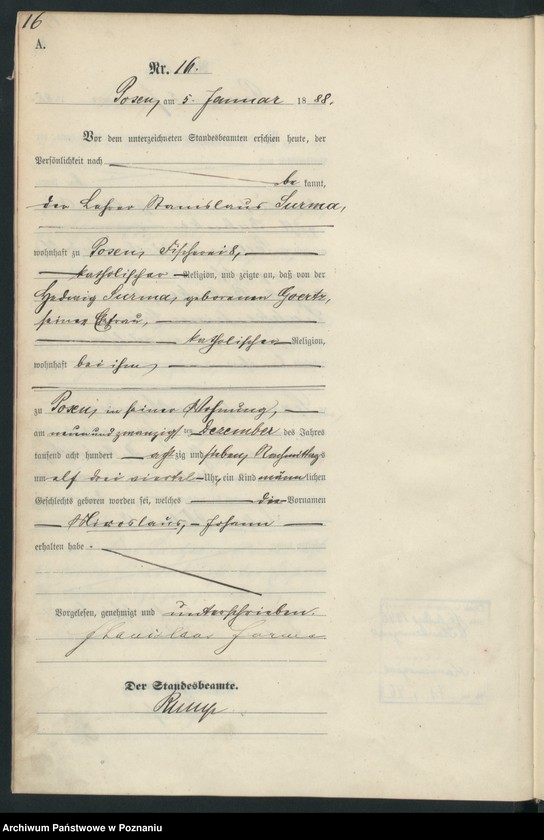 Obraz 19 z jednostki "Księga urodzeń t. I"