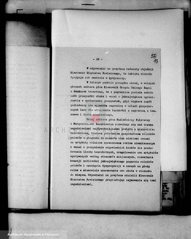 Obraz 16 z jednostki "Protokoły z zebrań periodycznych w starostach /kierowników władz i urzędów niezespolonych z terenu poszczególnych powiatów omawiające ogólną sytuację polityczną i społeczno-gospodarczą"