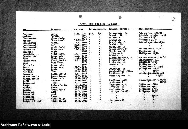 Obraz 7 z jednostki "[Alfabetyczny spis mieszkańców getta. Litera P]"