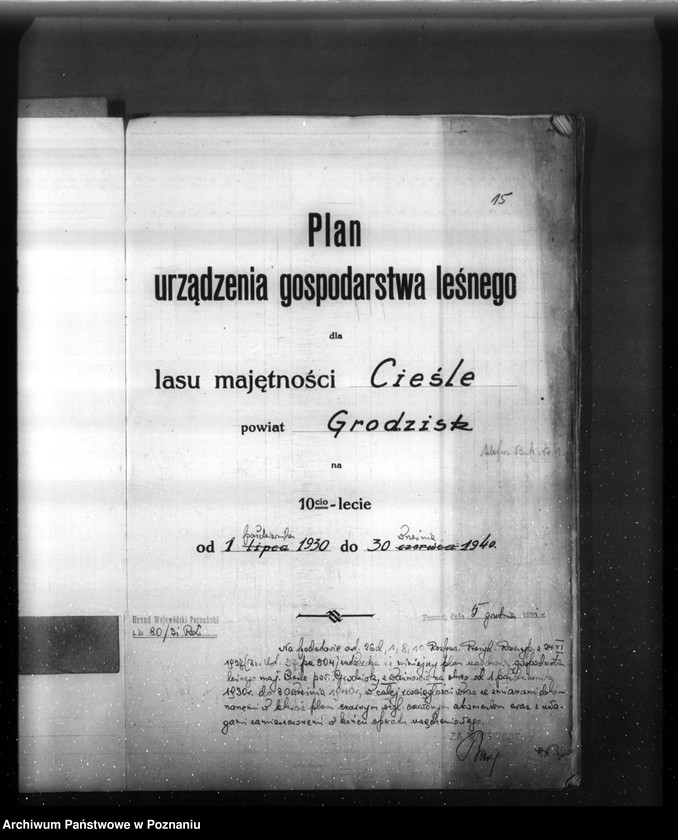 Obraz 19 z jednostki "Majątek Cieśle powiat grodziski /Nadzór nad gospodarką leśną/"