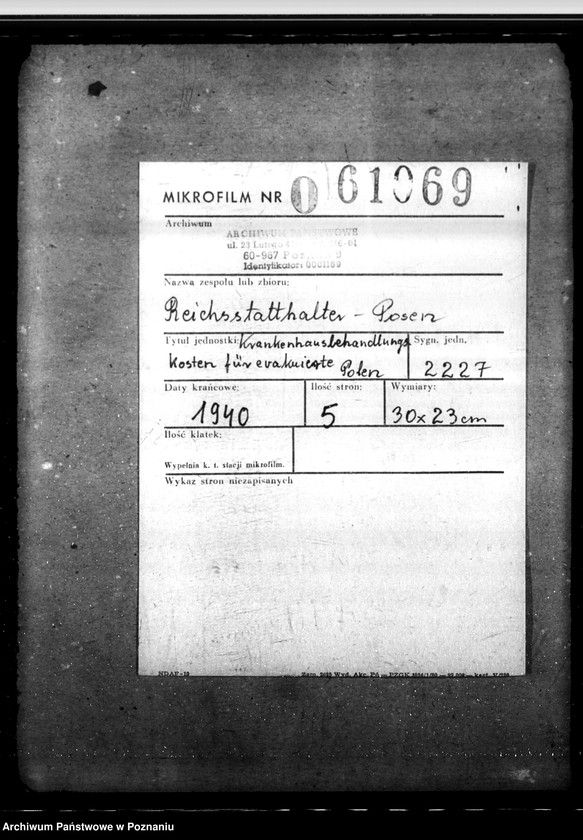 Obraz 2 z jednostki "Krankenhausbehandlungskosten für evakuierte Polen"