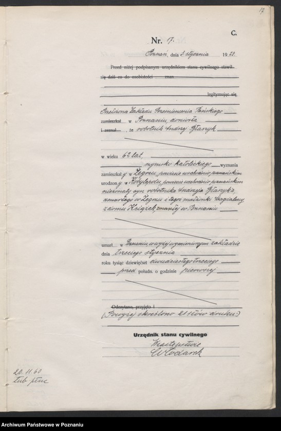 Obraz 19 z jednostki "Księga miejscowa zgonów tom I [Rejestr główny zgonów]"