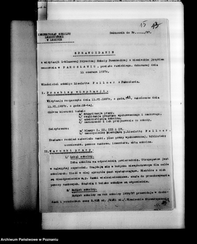 Obraz 18 z jednostki "Prywatna Szkoła Powszechna z niemieckim językiem nauczania w Pakosławiu powiat Rawicz"