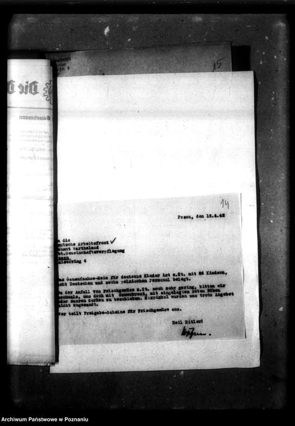 Obraz 18 z jednostki "Schriftwechsel mit der Deutsche Arbeiters Front [Korespondencja w sprawie zbiorowego żywienia]."