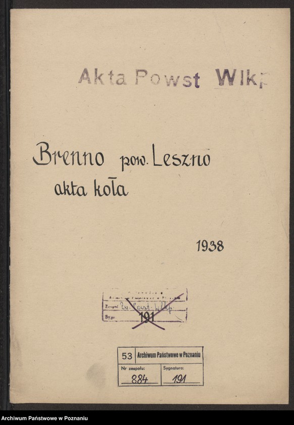 Obraz 2 z jednostki "Brenno, powiat Leszno - akta koła."
