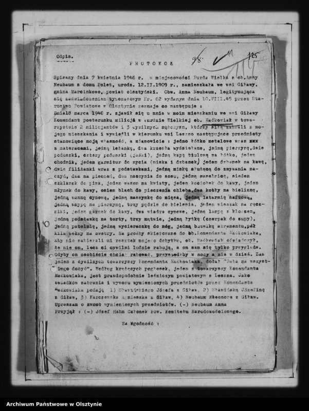 image.from.unit.number "Protokóły i sprawy różne Okręgowego Komitetu Narodowościowego i pow."