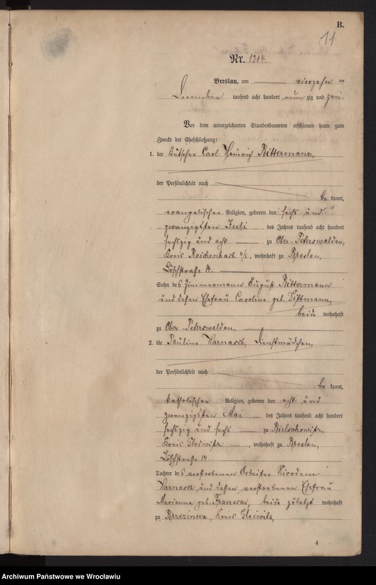 image.from.unit.number "Heiraths-Haupt-Register Breslau II 1892 Band 7"