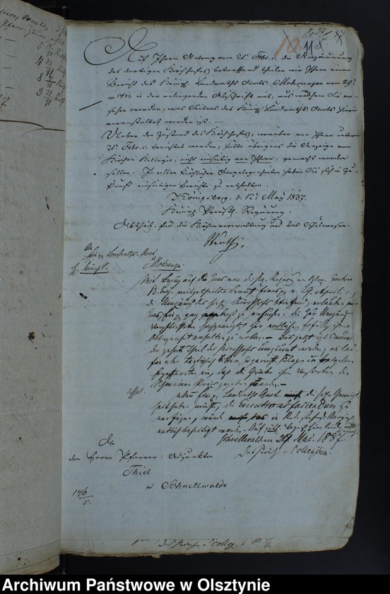 image.from.unit.number "Die Bedachung u. Umzäunung der Schnellwaldschen Kirchen-Pfarr-u. Schulgrundstücke. (1799) 1825-1865"