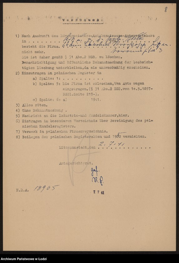 Obraz 10 z jednostki "Chaim Chaskiel Kroskopf – drobna sprzedaż trykotaży"