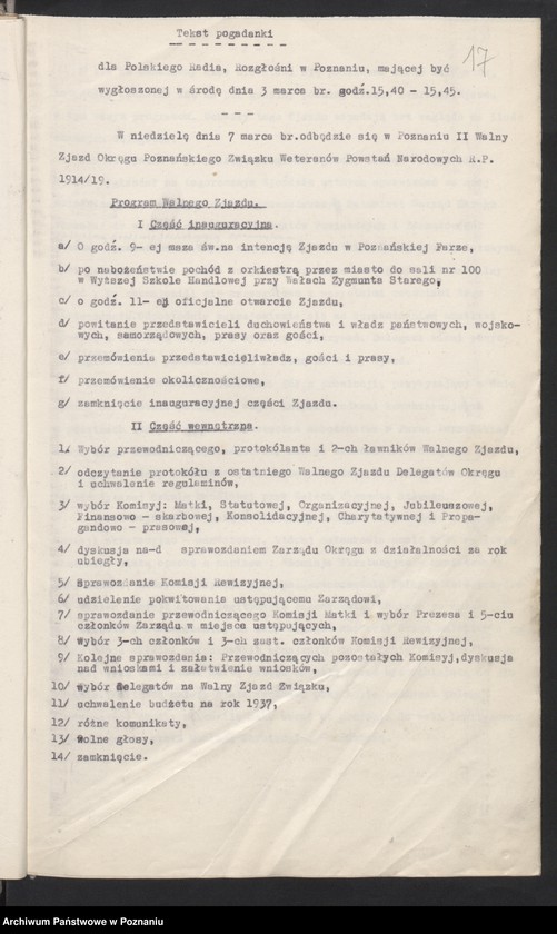 image.from.unit.number "Akta Walnego Zjazdu Delegatów Okręgu Związku Weteranów Powstań Narodowych Rzeczypospolitej Polski 7.III.1937 tom I."