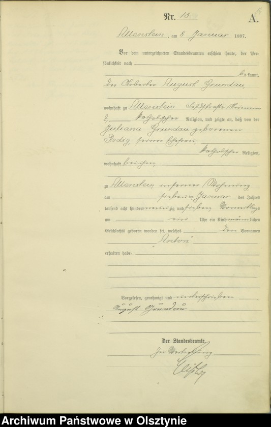 image.from.unit.number "Geburts-Haupt-Register Tom I,Nr 1 - 399"