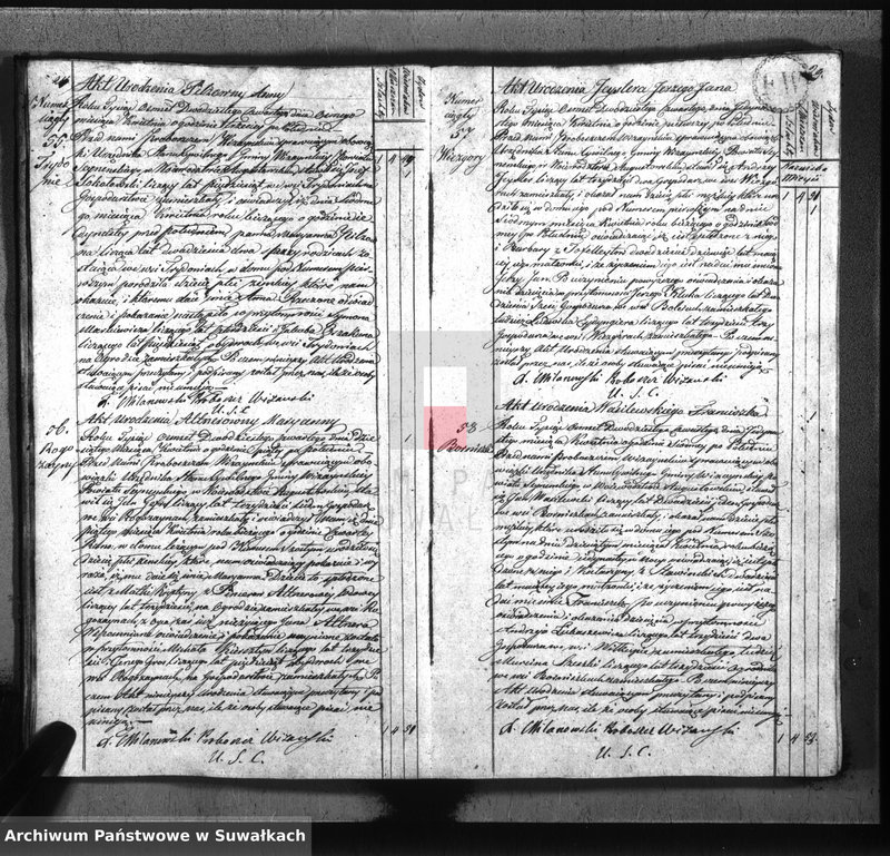 image.from.unit.number "Akta urodzonych gminy wiżańskiey obwodu seyneńskiego, w województwie augustowskim od dnia 1-go stycznia do dnia 31 grudnia 1824 roku"