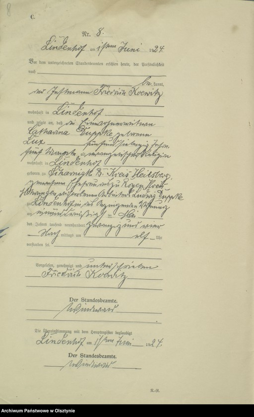 image.from.unit.number "Sterbe-Register / Neben-Register/ Nr 1 - 18"