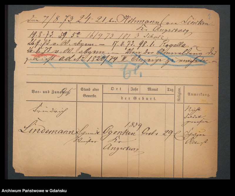 image.from.unit.number "Karty meldunkowe: Lindemann - Lindenberg"