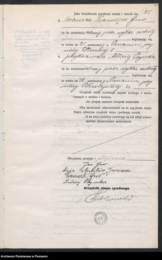 Obraz 17 z jednostki "Księga miejscowa małżeństw tom IV [Rejestr główny małżeństw]"
